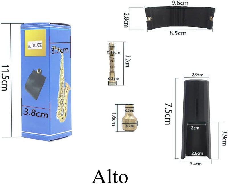 OriGlam Woodwinds Alto Saxophone Mouthpiece Cap, Leather Ligature Fastener with Plastic Mouthpiece Cap for Sax Saxophone (Alto) - Image 5